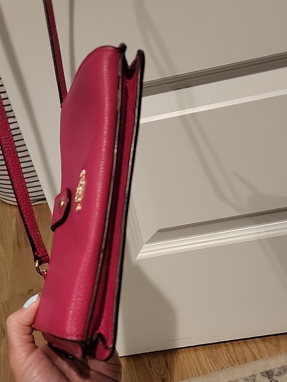 Coach Noa Pop-Up Messenger Leather Bag In Berry - Picture 8 of 17
